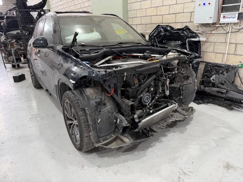 Collision repair in progress at Garo Garage